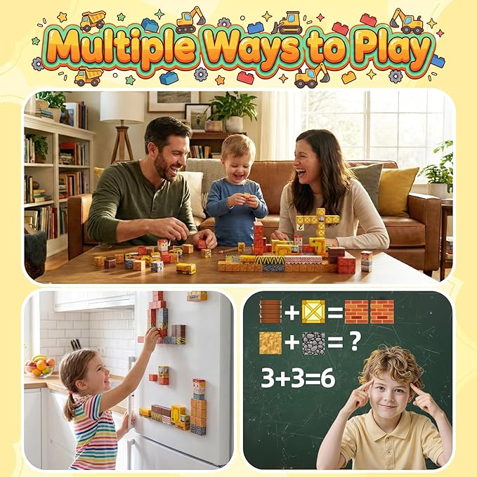 Magnetic Building Blocks for Kids, Magnetic Tiles Build Cubes Game, 100PCS STEM Educational Magnet Toys, Ideal Gift for Toddlers Boys Girls Grandkids Christmas Birthday