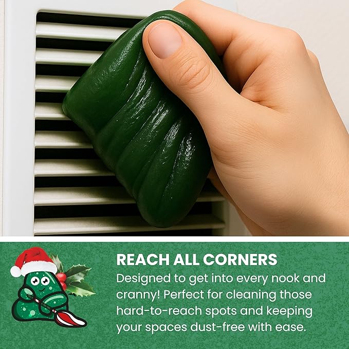 Slime Buddies Car Cleaning Gel Putty - Pine Scented Interior Detailing Tool for Cup Holders, Air Vents & Keyboard - Reusable Auto Detailing Accessories - Dust Remover Goop