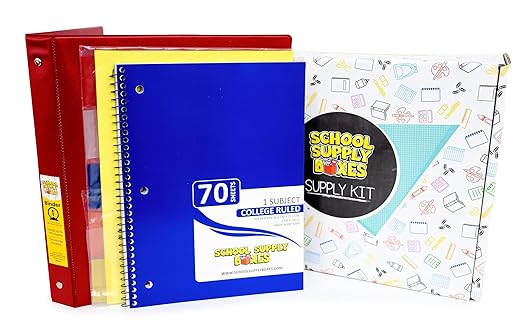 School Supply Boxes | STEM Class Bundle (1 Box) | Back to School Essentials Kit for Students & Teachers | Includes a Calculator, Graph Ruled Filler Paper, a Protractor, & More