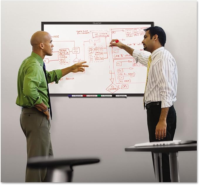 Quartet Whiteboard, Non-Magnetic Dry Erase White Board, 5' x 3', Total Erase, Black Aluminum Frame (S535B)