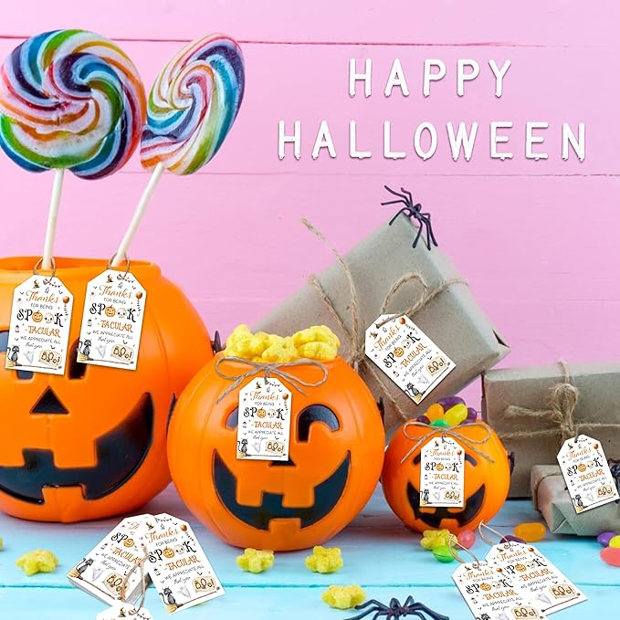 Halloween Appreciation Gift Tags, Halloween Candy Tag for Teacher, Staff, Employee, Coworker Volunteer, Office Team, Fall Appreciation Favor Tag