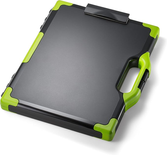 Officemate Carry All Clipboard Storage Box, Letter/Legal Size, Black & Green (83325)