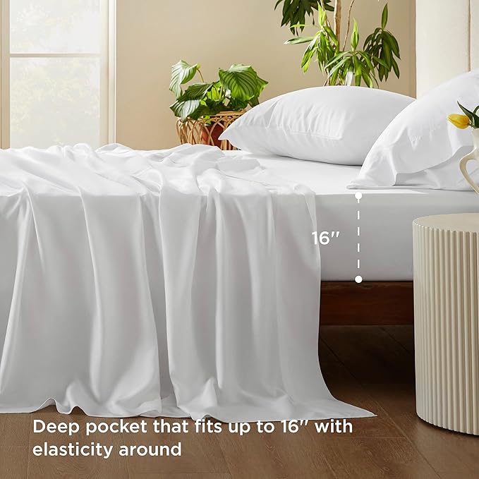 Bedsure Save $11 Bundle 2: 1 Sheets King + 1 Memory Foam Mattress Topper King