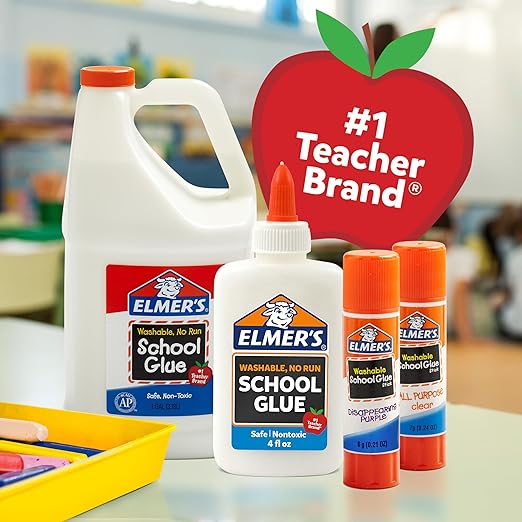 Elmer's All Purpose Glue Sticks, Washable & Non-Toxic, Dries Clear, 22 Grams, 3 Count - Classroom, Home, Office Supplies, Scrapbooking, Poster Board, Craft Projects, #1 Teacher Brand
