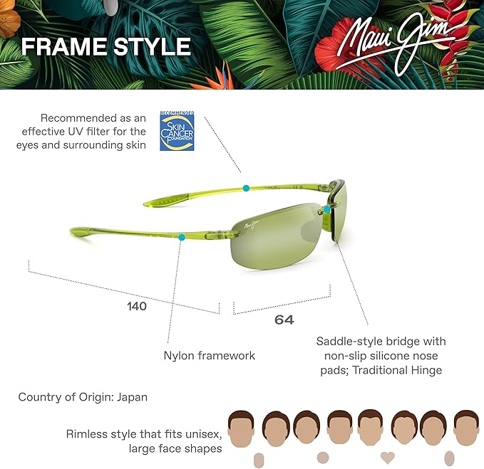 Maui Jim Polarized Men's and Women's Hookipa Rectangular Sunglasses
