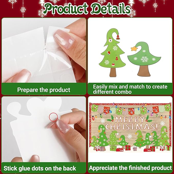 Christmas Bulletin Board Decorations Christmas Tree Bulletin Board Set Merry Christmas Classroom Decorations Xmas Gift Boxes Tree Cutouts Banner for Holiday School Chalkboard Wall Door Decor