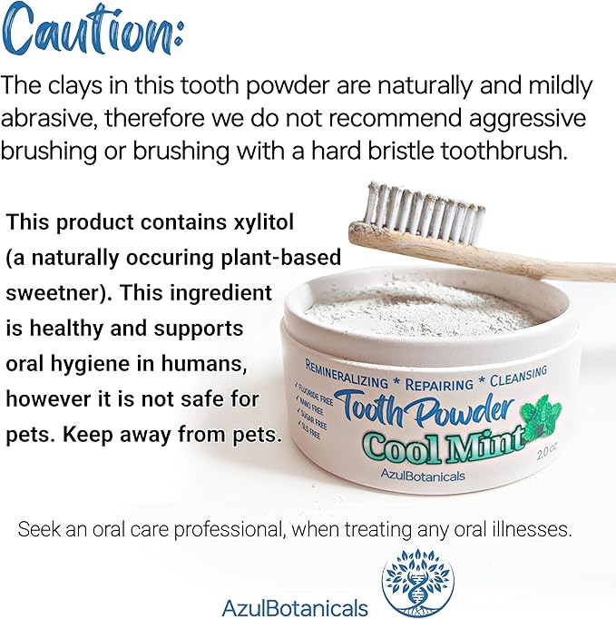 Remineralizing & Cleansing Tooth Powder, Cool Mint. Fluoride Free, SLS Free, Nano Free for Organic Oral Wellness (1 Ounce (Pack of 2), Mint & Bubblegum)