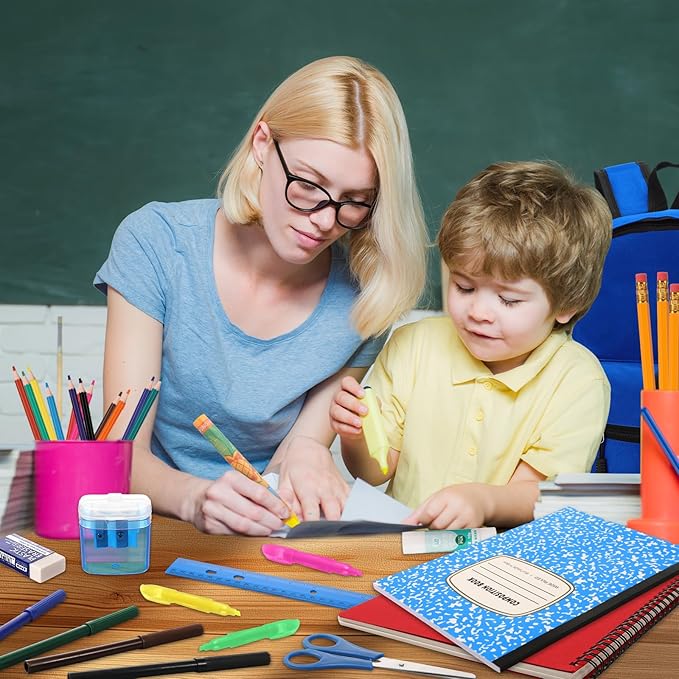 Back to School Supplies with Backpack Kids Kindergarten Preschool Elementary Supply Bundle Kit Middle High School Notebook for K-12 Student Girl Boy Classroom(Blue)