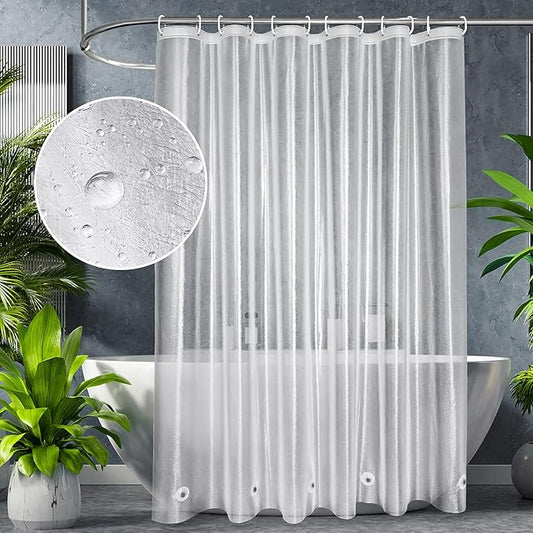 UFRIDAY Extra Long Shower Curtain Liner 86 Inches Long, Weighted Bathroom Shower Curtain Liner 72x86 Inch with 5 Bottom Magnets, Frosted and Semi-Transparent 9G Thick Havy Duty Bathroom Curtain