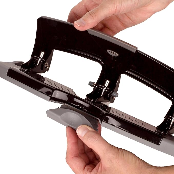 Swingline 3 Hole Punch, 20 Sheet Capacity Three Hole Puncher 3 Ring, Paper Punch, SmartTouch Low Effort, Black & Silver (74133)