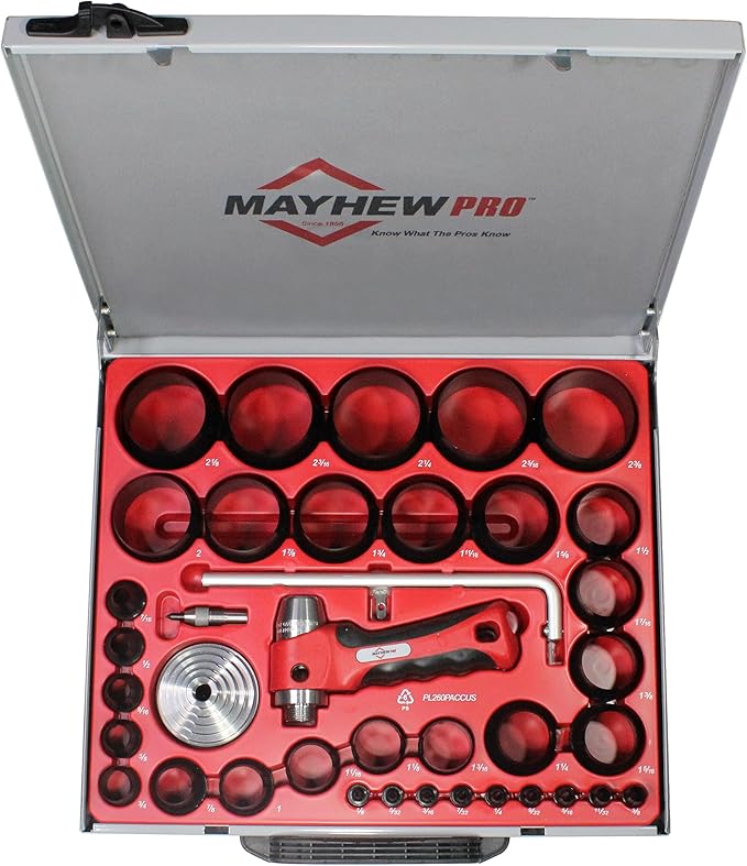 Mayhew Tools 66016 Hollow Punch, 36-Piece Set, Black