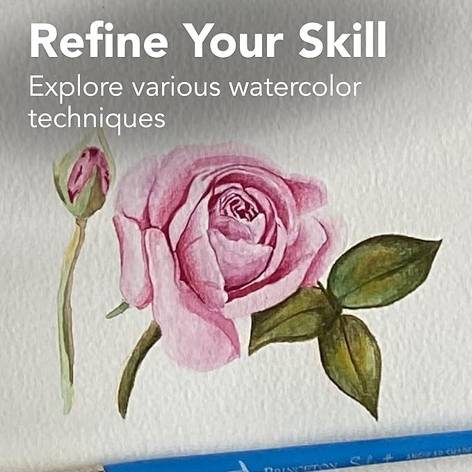 Canson XL Series Watercolor Textured Paper Pad for Paint, Pencil, Ink, Charcoal, Pastel, and Acrylic, Fold Over, 140 Pound, 9 x 12 Inch, 30 Sheets, Pack of 6