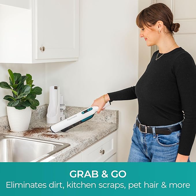 Kenmore HV3005 11.1V Brushless Cordless Handheld Vacuum Cleaner Lightweight Versatile and Portable Hand Vac Powerful Suction with 2-Speed Power Control for Pet Hair, One-Touch Empty for Car & Home