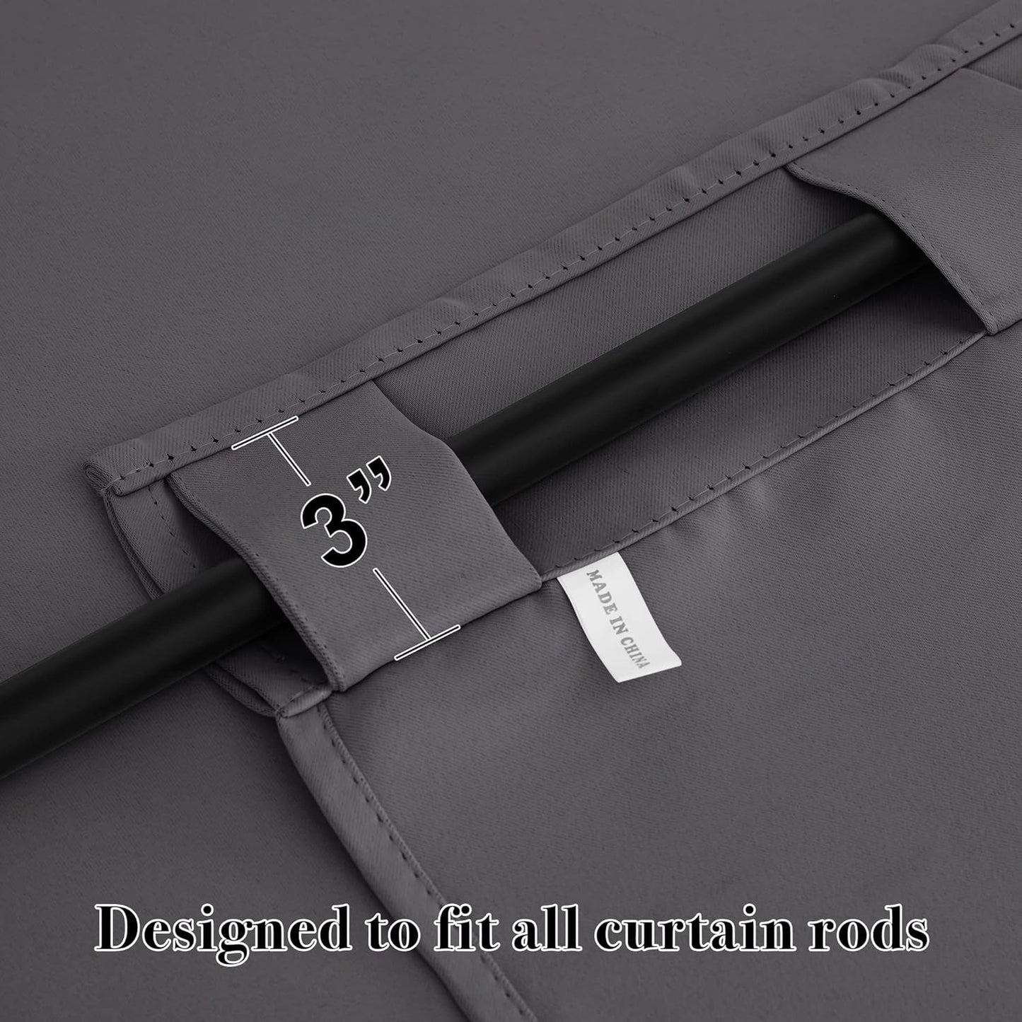 RYB HOME Grey Blackout Curtains - Thermal Insulated Window Drapes for Bedroom Kitchen Dining, Sunlight Block Blinds for Nursery Kid's Room, 42 Width by 54 Length, Gray, 2 Panels