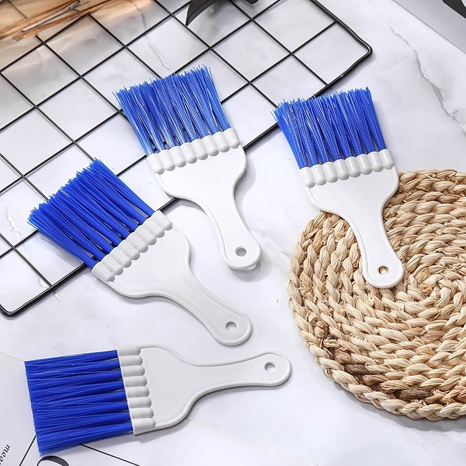 Boao 24 Packs Coil Brush Air Conditioner Condenser Refrigerator Cleaning HVAC Coil Cleaner Small Plastic Whisk Brush (Blue)