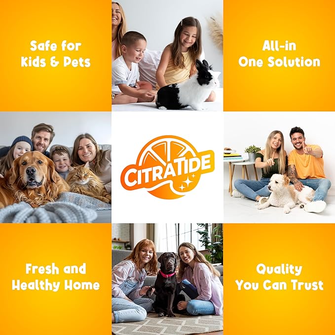 Pet Stain & Odor Remover Spray – Citrus Powered, Non-Toxic, Safe for Pets & Kids, Multi-Surface Cleaner for Carpet, Upholstery, Hardwood & More – USA Made Odor Eliminator