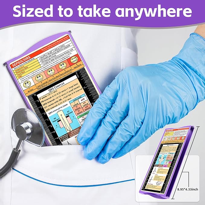 Nurse Clipboard Nursing Clipboard Foldable: Folding Clipboards with Nursing Edition Cheat Sheets 3 Layers Trifold Clip board Pocket Size Aluminum Clinical Clip boards for Nurses Students Doctor Purple