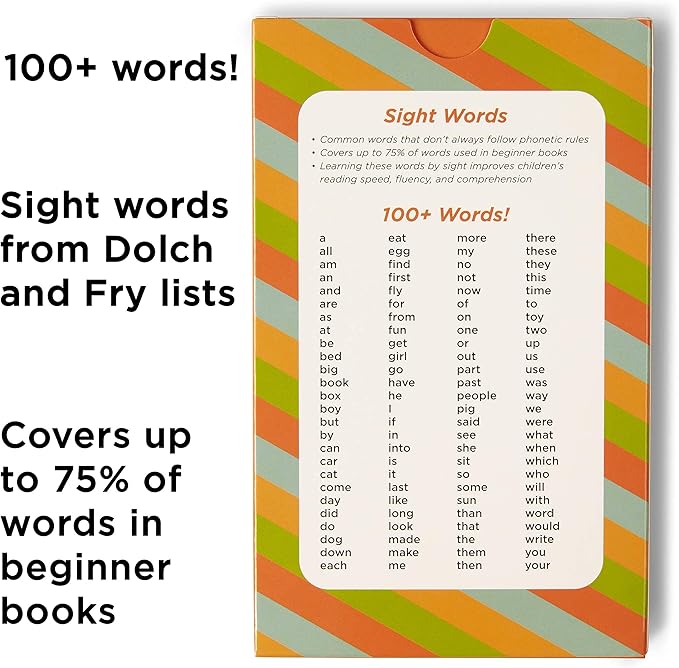 Award-Winning Pre-K Sight Words Flash Cards – 100+ Dolch & Fry High-Frequency Words – Learn to Read for Ages 3–5 – Preschool, Kindergarten, Homeschool & Classroom