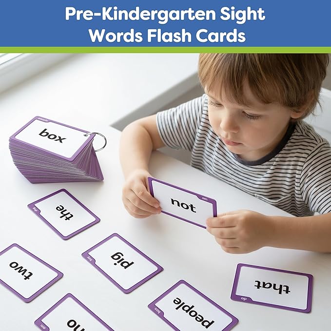 Torlam Sight Words Flash Cards for Kids Pre-Kindergarten,Learn to Read Digraphs CVC Blends Long Vowel Sounds Spelling Reading Phonics Games for 2-4 Years, Site Words Classroom Homeschool