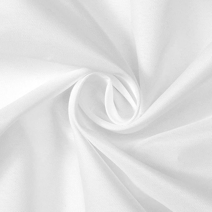 N&Y HOME Fabric Shower Curtain Liner Extra Long 72 x 84 Inches with 2 Bottom Magnets, Hotel Quality, Washable, White Spa Bathroom Curtains with Grommets, 72x84