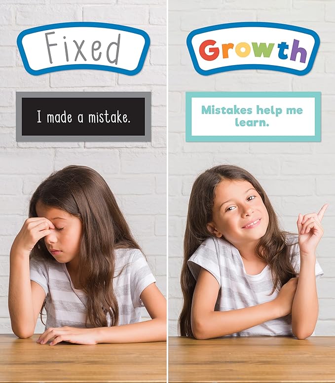 Carson Dellosa Education 29 pc Growth Mindset Bulletin Board Set, Motivational Poster, 2-Piece Brain With Affirmation Cards, Calm Down Corner Supplies and Classroom Decor