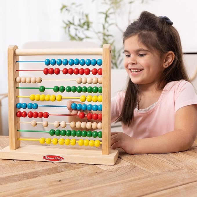 Melissa & Doug Abacus - Classic Wooden Educational Counting Toy With 100 Beads