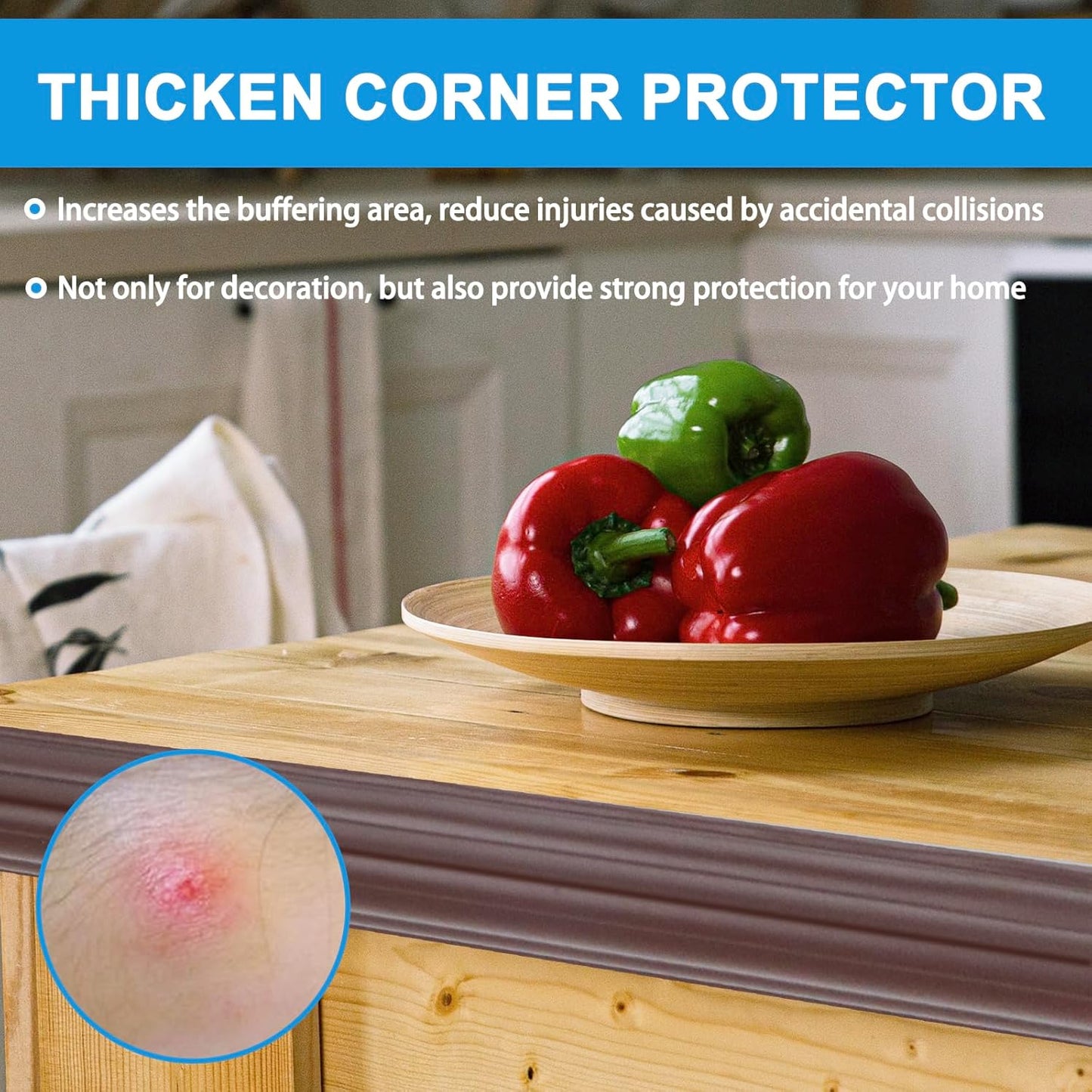 Wall Corner Protector Peel and Stick Corner Trim Molding Flexible Inside & Outside Wall Edge Guard Self Adhesive Moulding Trim for Edge Use, Brown, 2.3” W x 40’ L