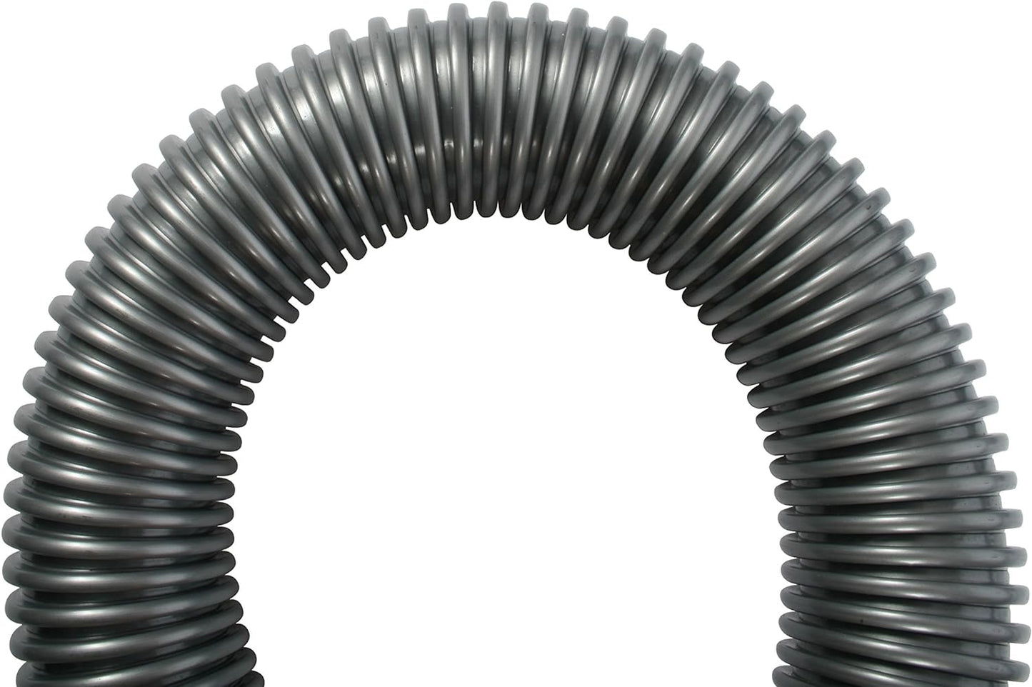 Cen-Tec Systems 50 Ft. Premium Shop Vacuum Extension Hose with 2 tank adapters and 1.25" curved end, Silver