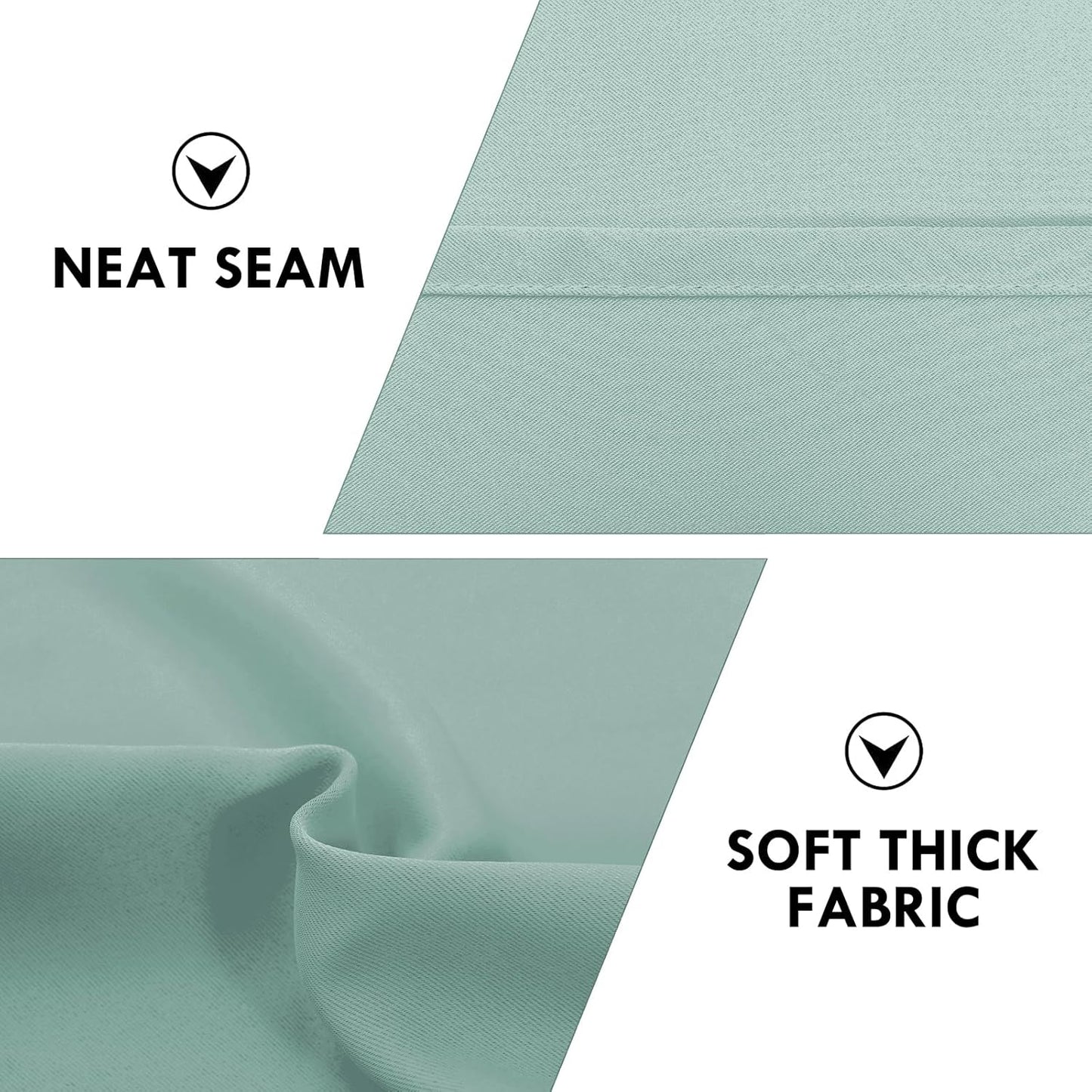 DWCN Blackout Curtains for Living Room Thermal Insulated, Energy Saving & Noise Reducing Bedroom Curtains, Sage Green, W 70x L 84 Inch, Set of 2 Rod Pocket Curtain Panels