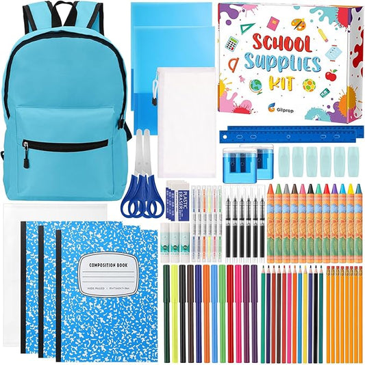 79 Pcs Christmas Gift Box for K-5 Elementary Middle Kit Bundle Bulk Essential for Operation Charity Xmas Gift(Blue Aesthetic)