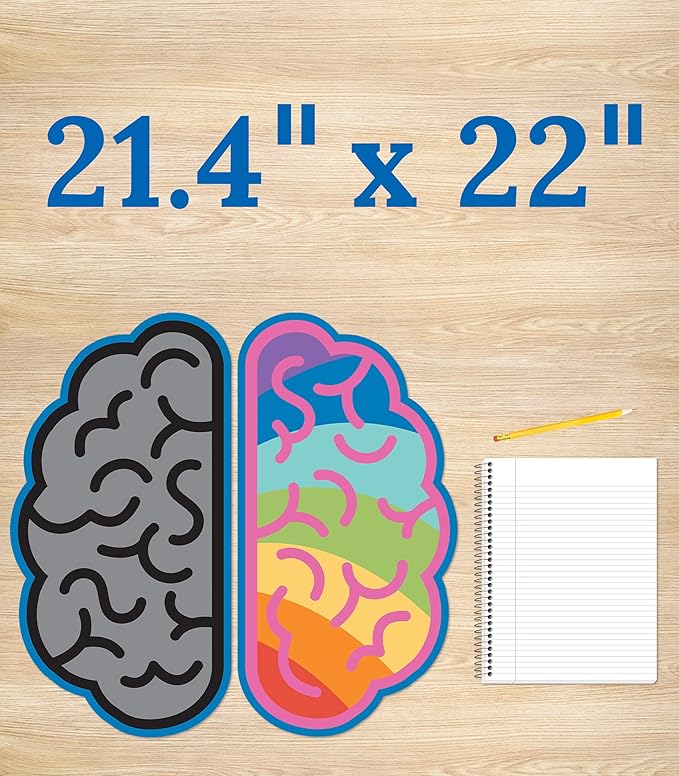 Carson Dellosa Education 29 pc Growth Mindset Bulletin Board Set, Motivational Poster, 2-Piece Brain With Affirmation Cards, Calm Down Corner Supplies and Classroom Decor