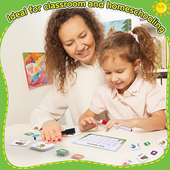 Phonics Word-Building Magnetic Letter Tiles, Alphabet Magnets for Toddlers, 147 Magnetic Phonics Tiles, Letter Recognition for Kindergarten, Phonemic Awareness, Preschool Learning Activities