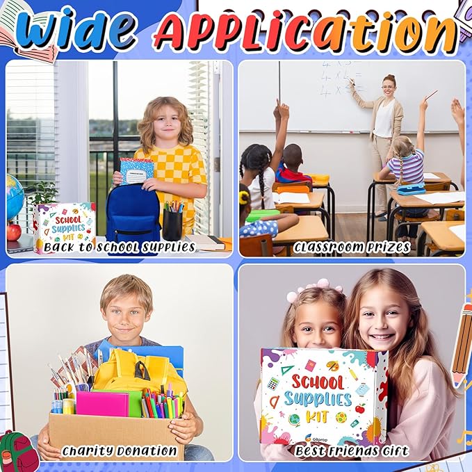 79 Pcs Christmas Gift Box for K-5 Elementary Middle Kit Bundle Bulk Essential for Operation Charity Xmas Gift(Navy Blue)