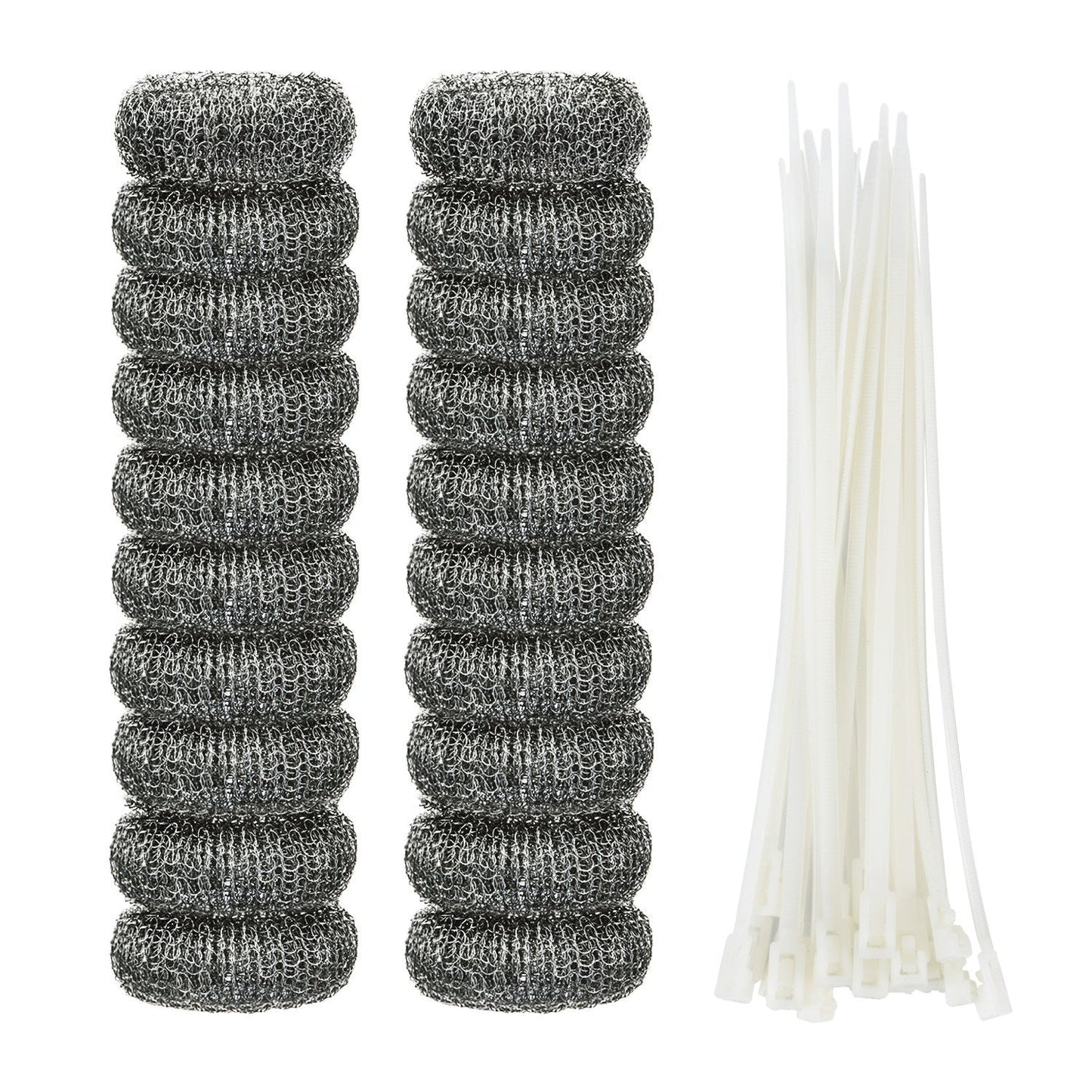 Shappy 20 Pieces Lint Traps Washing Machine Drain Hose Filter Stainless Steel Snare Laundry Mesh Washing Machine Lint Trap Catcher with 20 Pcs Pieces Cable Ties