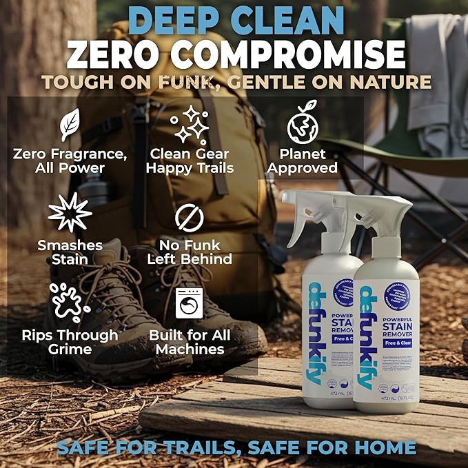 Laundry Stain Remover Spray, 32oz. Enzyme 'Free & Clear' Stain Treater Spray & Spot Remover Prewash Detergent for Clothes, Carpet & Gear. ProvenSafe™ Cleaning Supply for Pets, Kids & Sensitive Skin