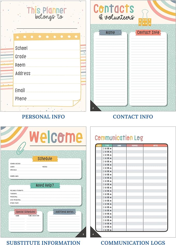 Carson Dellosa Education We Belong Teacher Planner offers an undated 2025-2026 lesson plan book with stickers, schedules, calendars, and boho essentials that help teachers stay organized in class.