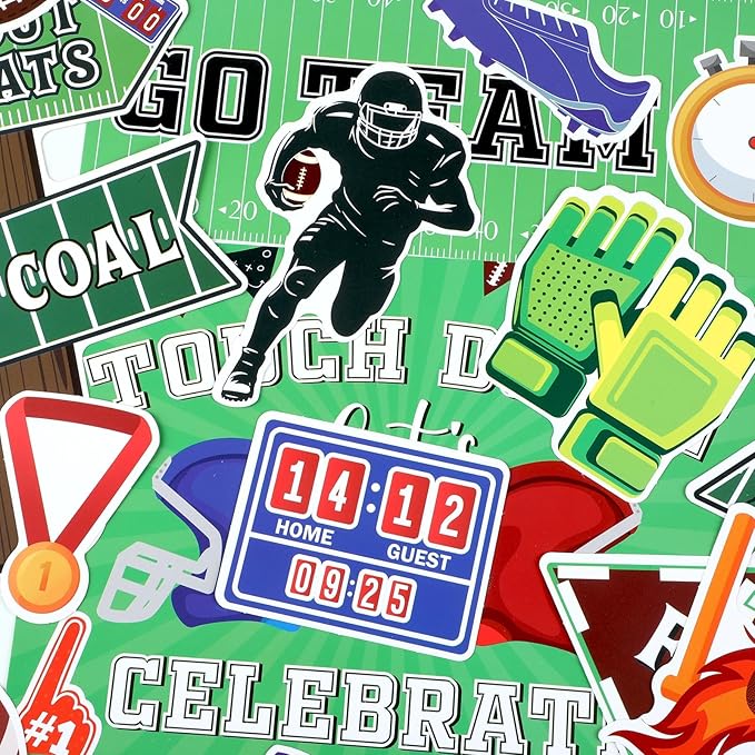 gisgfim Football Bulletin Board Decoration Set Football Borders Touch Down Cutouts for School Classroom Game Day Sports Bulletin Board Craft Home Wall(Football)
