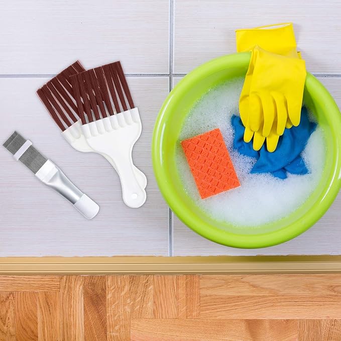 Boao 3 Pieces Air Conditioner Condenser Fin Cleaning Brush Stainless Steel Coil Cleaner Fin Comb Refrigerator Coil Cleaning Whisk Brush(Simple)
