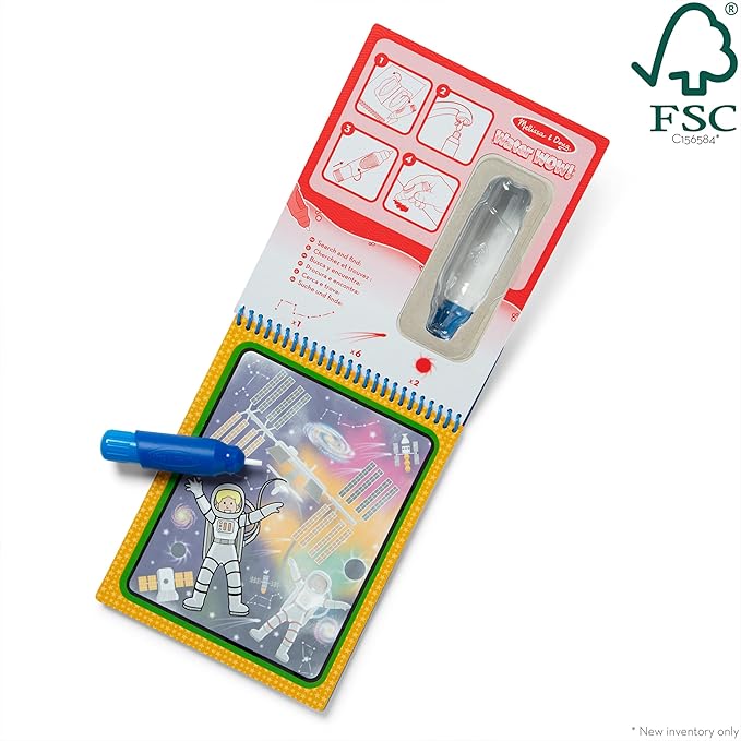 Melissa & Doug On The Go Water Wow! Reusable Mess-Free Water-Reveal Activity Pad – Space
