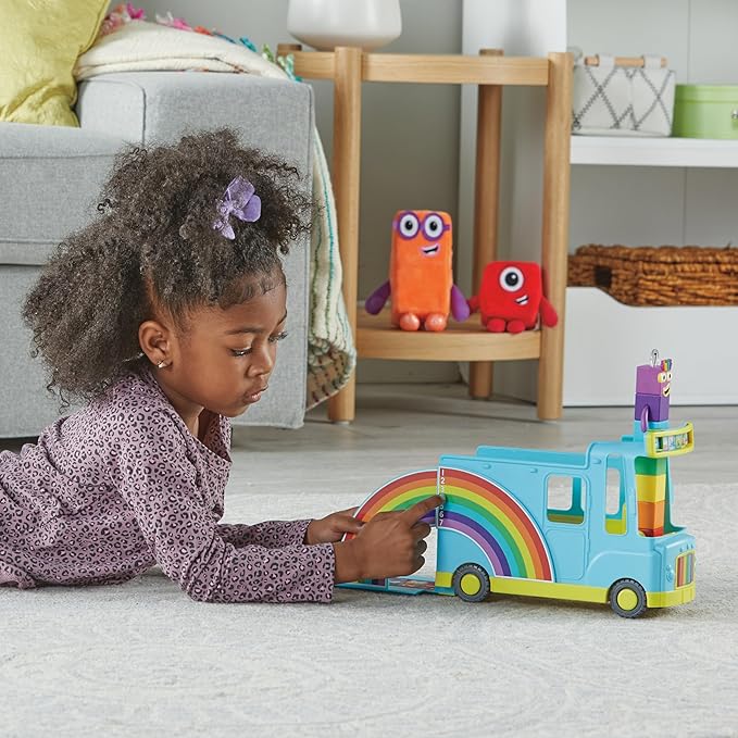 hand2mind Numberblocks Rainbow Counting Bus, Music Toys for Kids Ages 3-5, Toddler Musical Number Toys, Play Figure Playsets, Preschool Learning Toys, Birthday Gifts for Kids