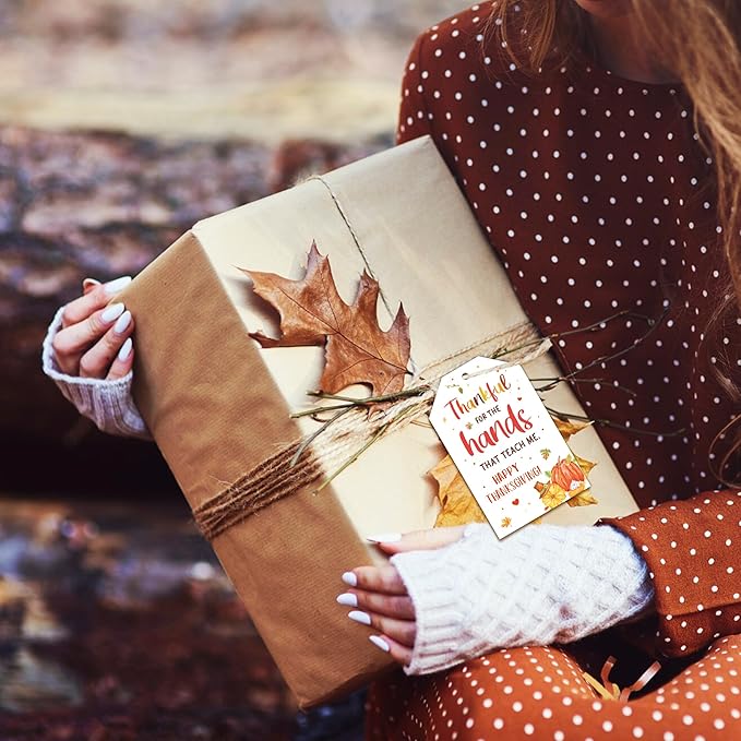 Thanksgiving Teacher Appreciation Gift Tags, Fall Teachers Hand Soap Thank You Tag, Harvest Festival PTA PTO Autumn Faculty School Party Favor Tag