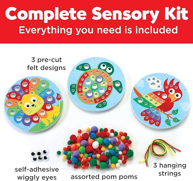 Creativity for Kids Pom Pom Pictures: Animals - Preschool Learning Activities, Sensory Toys for Toddlers, Toddler Arts and Crafts (Ages 3+)