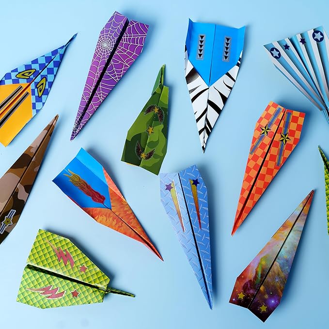 Creativity for Kids Paper Airplane Squadron - Create 20 Paper Airplanes, Mini Craft Kit for Boys, Easter Basket Stuffers and Gift for Boys, Kids Activities (Ages 6+)