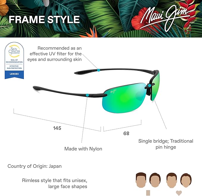 Maui Jim Polarized Men's and Women's Hookipa XLarge Oval Sunglasses