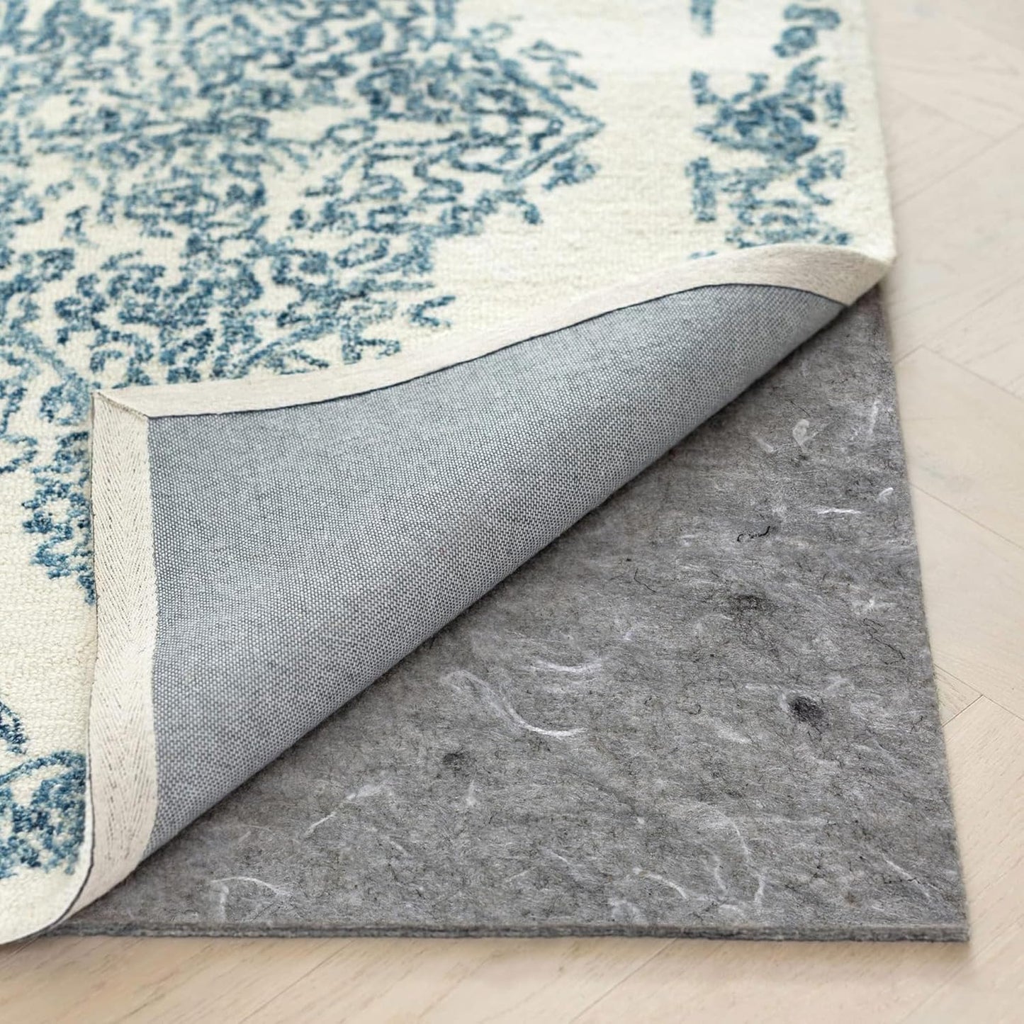 RUGPADUSA - Dual Surface - 9'x12' - 1/8" Thick - Felt + Rubber - Non-Slip Backing Rug Pad - Adds Low-Profile Comfort and Protection