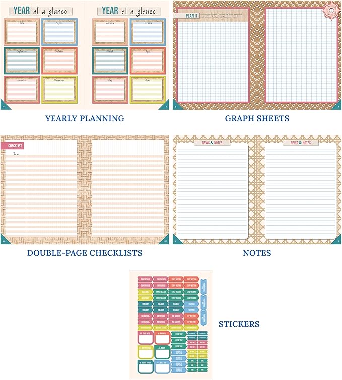 Carson Dellosa True to You Teacher Planner 2025-2026, Undated 8" x 11" Lesson Plan Book With Stickers, Class Schedule, Weekly Calendar School Supplies, Homeschool Essentials and Classroom Must Haves