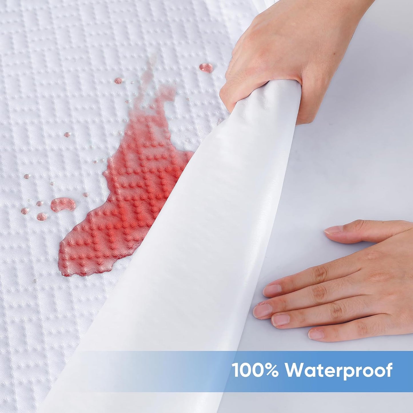 Cooling Waterproof Mattress Protector Full Size, Mattress Cover 3D Air Fabric Mattress Pad Cover Smooth Soft Breathable Noiseless, 8''-21'' Deep Pocket