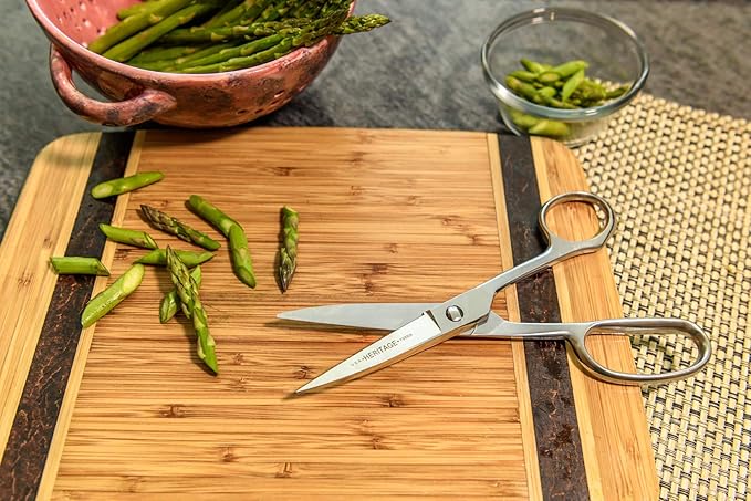 Kitchen Scissors and Shears, 8'' Stainless Steel Break Apart for Easy Cleaning, Dishwasher Safe, Heritage Cutlery 758BA