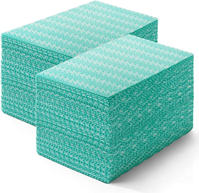Reusable Cleaning Towels Reusable Cloths Dish Cloths, 100 Count Multi-Purpose Dry Handy Wipes Disposabel Kitchen Towels, Durable, Absoebent, Dry Quickly, Green, Handi Wipe