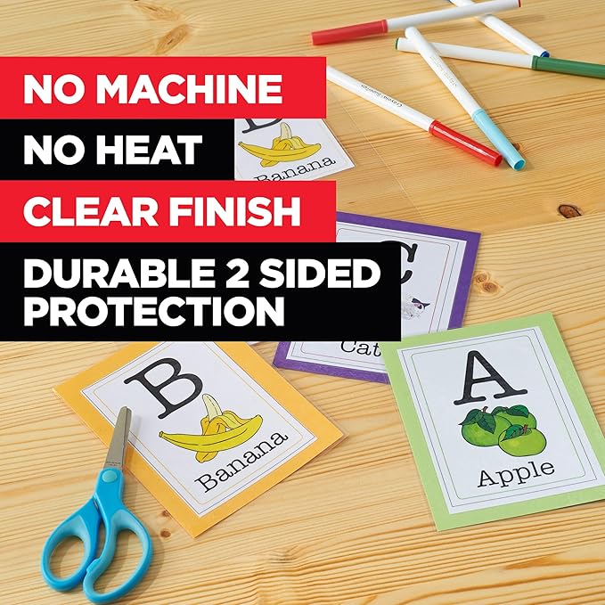 Scotch Self-Seal Laminating Pouches, No Laminator Needed, Letter Size 9.0 in x 11.5 in, 25-Pack